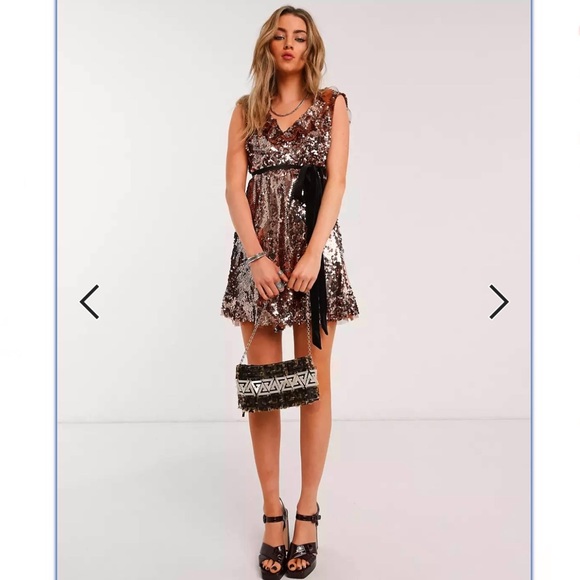 NEW FREE PEOPLE SEQUIN MINI DRESS - Picture 9 of 9